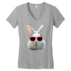 Easter Bunny Face Too Hip To Hop Women's V-Neck T-Shirt