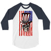 july 4th skull 3/4 Sleeve Shirt