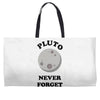 pluto never forget Weekender Totes