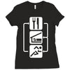 v2 eat sleep run Ladies Fitted T-Shirt