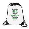 blessed god by spoiled by my husband protected by both Drawstring Bags