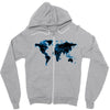 World Map Design Zipper Hoodie