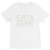 cats make me happy you, not so much V-Neck Tee