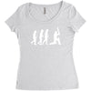 evolution of cricket white silhouette Women's Triblend Scoop T-shirt