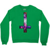 inverted galaxy cross funny  religion banter space fashion new Crewneck Sweatshirt