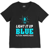 light it up blue autism awareness V-Neck Tee