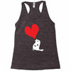 bird love heart animal graph note music party pop art gift Racerback Tank