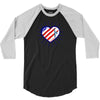 heart us flag 4th july fredom america usa 3/4 Sleeve Shirt