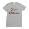 merry christmas red glitter Ladies Fitted T-Shirt