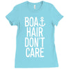 boat hair don't care Ladies Fitted T-Shirt