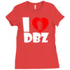 i love dbz  fun  super saiyajin piccolo vegeta dragonball son goku Ladies Fitted T-Shirt