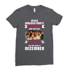 Never Underestimate A Man Who Watches Friends And Was Born in December Ladies Fitted T-Shirt