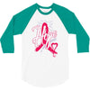breast cancer awareness hope ribbon heart 3/4 Sleeve Shirt