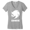 sonic uomo donna bambino sega videogames Women's V-Neck T-Shirt