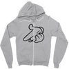 mickey pistol hands gun hip hop mens r&amp;b gangsta banksy grey t shirt s Zipper Hoodie