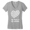 my boxer is my valentine Women's V-Neck T-Shirt