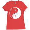 dripping ying yang Ladies Fitted T-Shirt