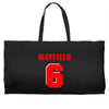 baker mayfield new jersey number Weekender Totes