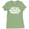 this guy loves vodka Ladies Fitted T-Shirt