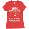 alien abductee survivor tour ufo nerd geek comic funny Ladies Fitted T-Shirt