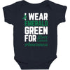 i wear emerald green for liver cancer awareness Baby Bodysuit