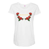 badassy with roses Maternity Scoop Neck T-shirt