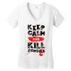 Keep Calm And Kill Zombies Women's V-Neck T-Shirt