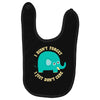 an elephant never cares Baby Bibs