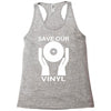 save our vinyl dj club Racerback Tank