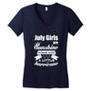 July Girls Are Sunshine Mixed With A Little Hurricane Women's V-Neck T-Shirt