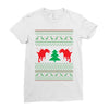 ugly sweater dinosour Ladies Fitted T-Shirt