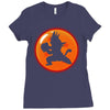 Kid Goku Kamehameha 4 Star Ladies Fitted T-Shirt