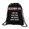 December Girl Drawstring Bags
