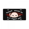 August Peeking Out Asian Baby Boy License Plate