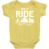 born to ride funny Baby Onesie