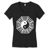 i ching ying and yang Women's V-Neck T-Shirt