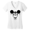 skull mickey cartoon Women's V-Neck T-Shirt