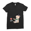 Cute Baby Painter's Dad Love Ladies Fitted T-Shirt