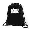 the walking dad Drawstring Bags