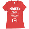 How To Speak Canadian Ladies Fitted T-Shirt