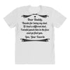 Dear Daddy, Thanks for Being my Dad Baby Boy Letter to Father All Over Women's T-shirt