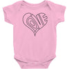 men's love heart outline valentine's day t shirt Baby Onesie