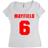 baker mayfield new jersey number Women's Triblend Scoop T-shirt