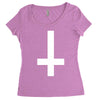 wasted youth inverted cross indie geek swag funny Women's Triblend Scoop T-shirt