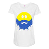 bearded smiley face Maternity Scoop Neck T-shirt