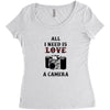 All i Need is Love A Camera Women's Triblend Scoop T-shirt