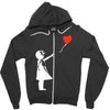 banksy style Zipper Hoodie