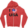 i love usa Zipper Hoodie