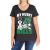 my husky is in charge! Ladies Curvy T-Shirt