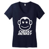 cheeky monkey funny Women's V-Neck T-Shirt